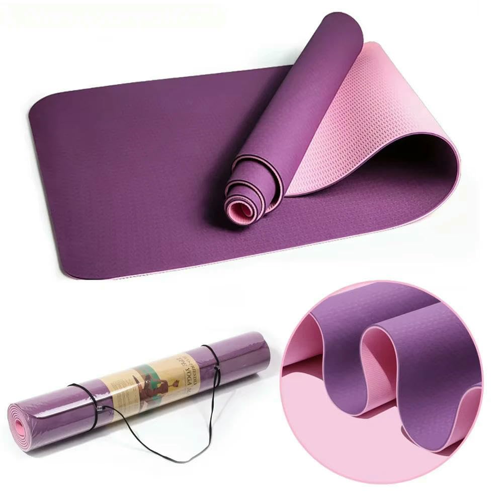 JCVBN - Tappetino antiscivolo in TPE per yoga, fitness, sport, pilates, allenamento, palestra, casa, yoga, 183 x 61 cm, 6 mm