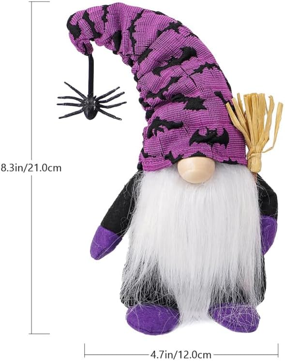 Miniatura 5 de 1 gnomo de Halloween, decoración de felpa, bruja escandinava Tomte Nisse, decoración de mesa sueca de Halloween, gnomos de otoño para fiesta de