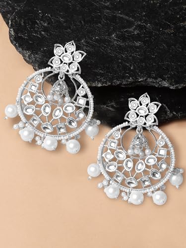 Image of Karatcart Gold Plated Yellow Meena Dangler Earrings for Women