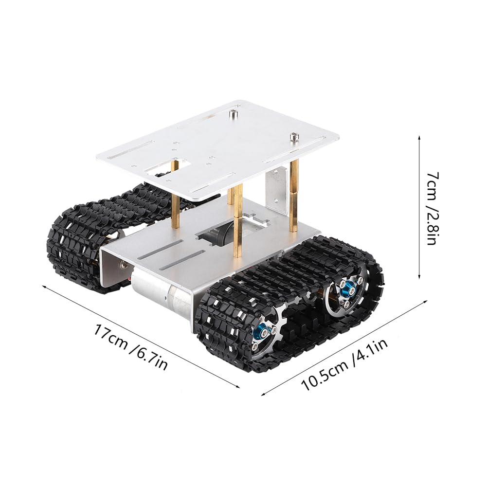 Chasis de tanque MEEVINWH, cuerpo de plástico de alta calidad, para robot de juguete, estructura duradera, diseño ligero, accionamiento de doble motor (versión ensamblada)