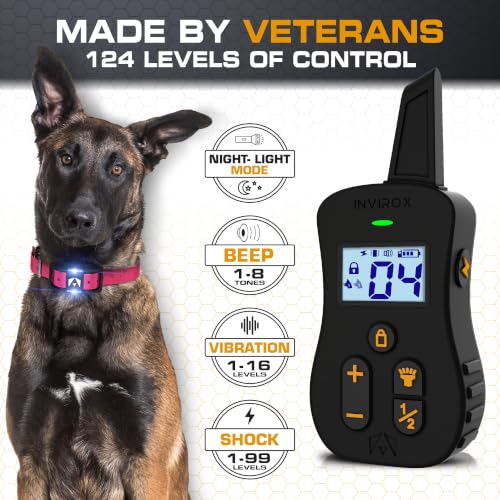 Image of INVIROX Ultra K9 E Collar for Large Breeds with 124 Training Levels