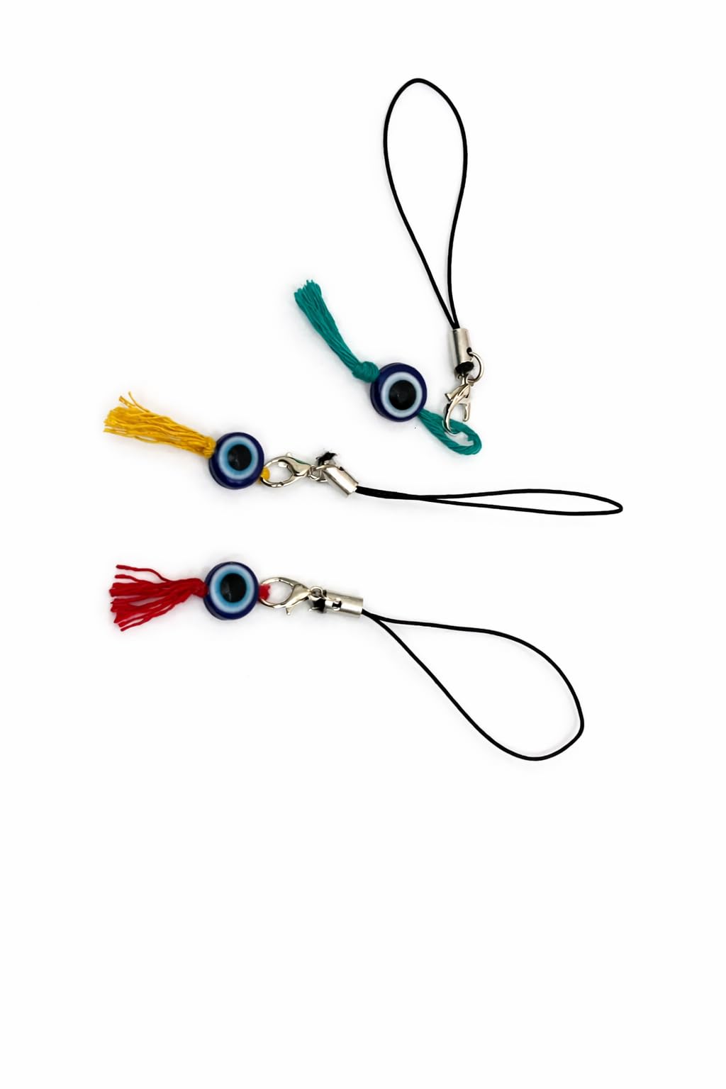 Evil Eye Mobile Phone Charm with Colorful Tassels, Decorative Protective Beads, Universal Compatibility for Smartphones, Bags, Keychains, 2-Pack-image-16