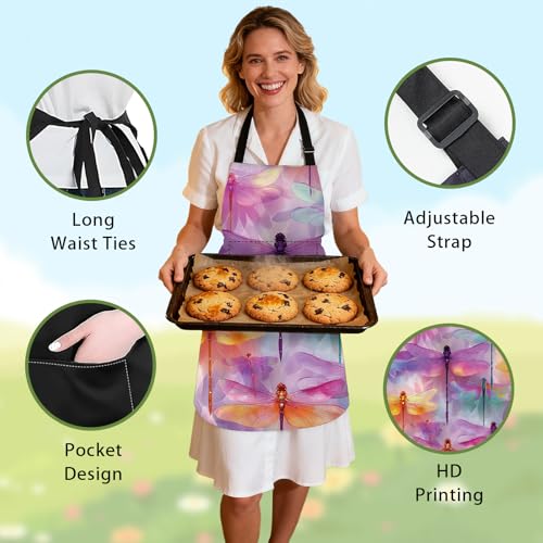 Image of Nuxovilar Decorative Kitchen Apron, 26.77x30.70 Inch Polyester Cooking Wearable Cover