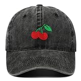 CJXPJZPLD Black Cherry Hat for Men Women Embroidered Denim Baseball Caps