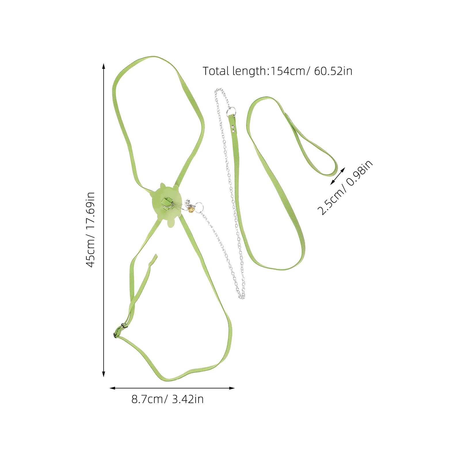 ibasenice Harnais Tortue Réglable Vert avec Laisse Confortable et Poignée Ergonomique pour Reptiles et Dragons Sécurité Extérieure Renforcée