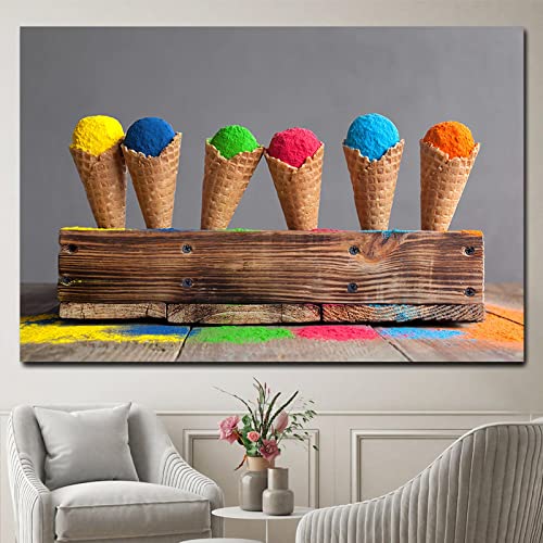 Affiches et impressions glace colorée toile art mural salon moderne 70x100cm