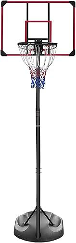 Miniatura 8 de LSKSSNG - Sistema de aro de baloncesto portátil de 7.5 a 9.2 pies de altura ajustable con tablero y ruedas inastillables de 32 pulgadas, sistema de