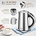 AICOK Electric Kettle Variable Temperature Stainless Steel Tea Kettle, Cordless Electric Water Kettle with 1500W SpeedBoil, Auto Shut Off and Boil-Dry Protection, 1.7-Liter, 1500W Fast Boiling