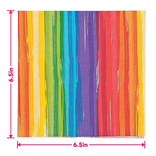 Artist Party Supplies - Art Paint Splatter Paper Dinner Plates And Striped Luncheon Napkins (Serves 16) #TOP3