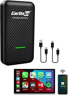 Newest 2023 CarlinKit 3.0 Carplay Wireless Adapter,Wireless Carplay Dongle for Car with OEM Wired Apple CarPlay,Convert Wired CarPlay to Wireless,only fit for iOS 10 or Above,Plug & Play,OTA Upgrade