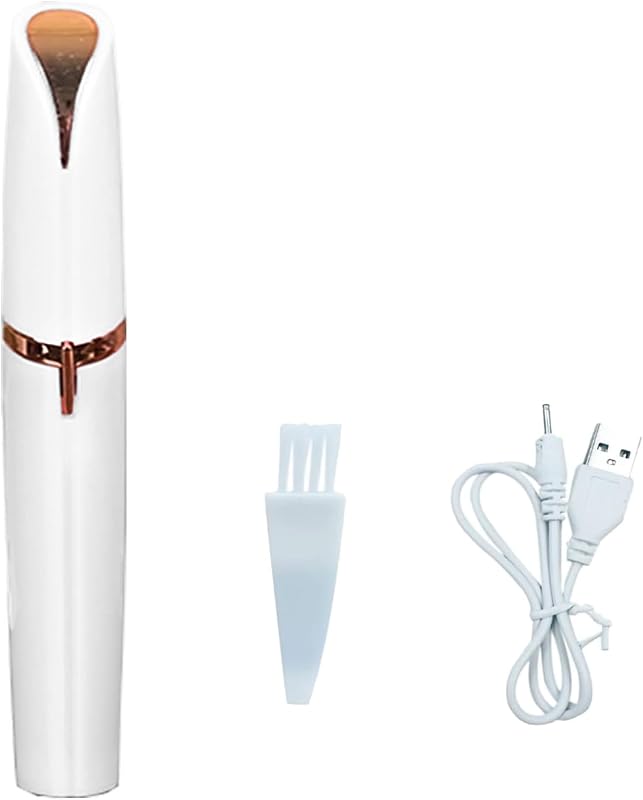Aparador elétrico portátil de sobrancelhas CaoXiong branco, recarregável via USB