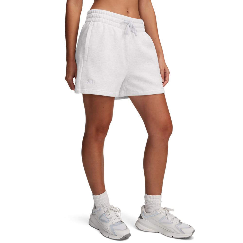 Under Armour - Womens Rival Fleece Short, Color Distant Gray Medium Heather (023), Size: Medium