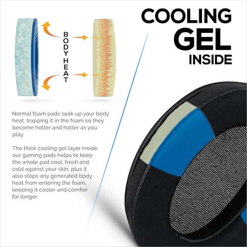 Almohadillas híbridas para auriculares Sony WH-XB910N, gel refrescante, tela súper suave, cuero PU y espuma viscoelástica más gruesa para mayor comodidad, por Brainwavz miniatura 6