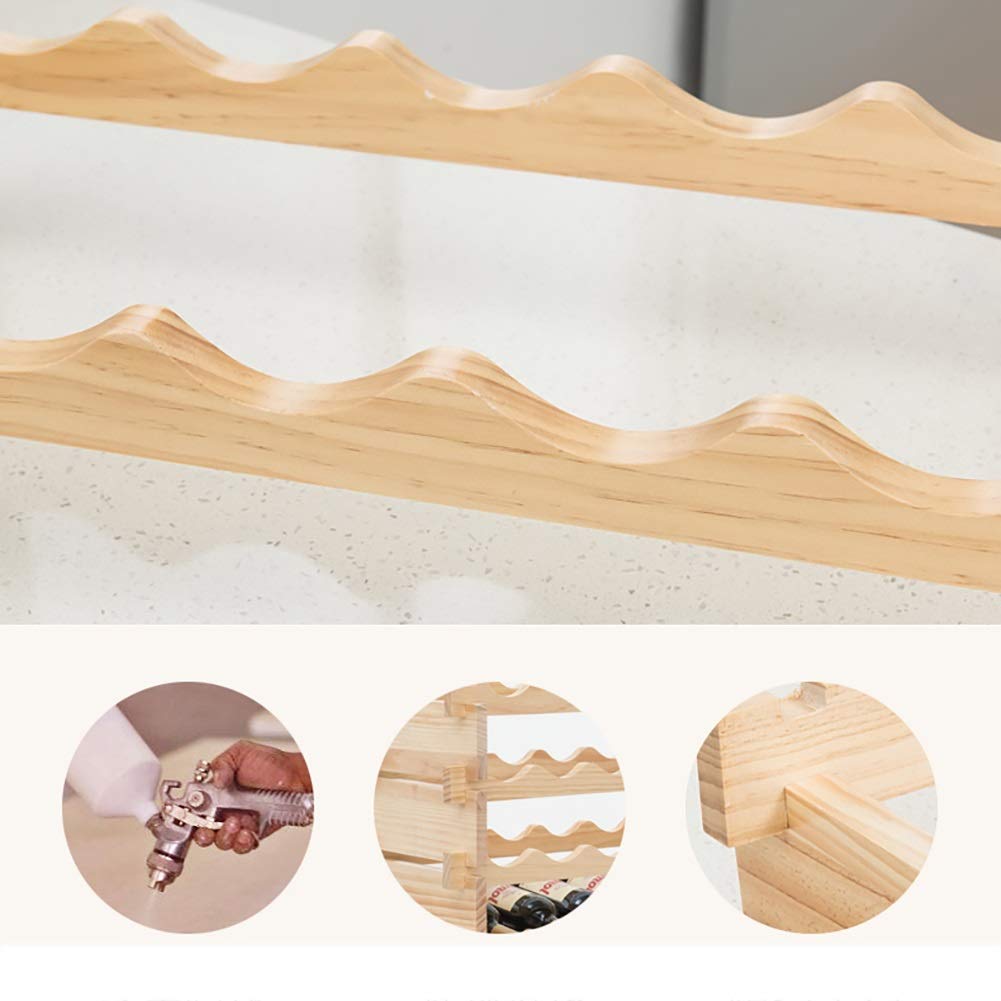 Estante para botellas Estante para vinos Soporte para copas de vino Estante para vinos apilable de múltiples capas, Estante pequeño para almacenamiento de vinos, Independiente, Estante para vinos de