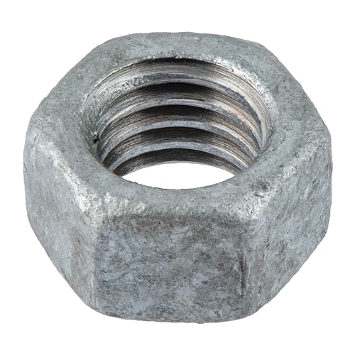 Image of 3 /8 inch-16 (100 Pack) Galvanized Grade 2 Hex Nuts, Coarse Thread, Hot Dip Galvanized, Industrial /Commercial Grade ASME B18.2.2 by Makers Bolt