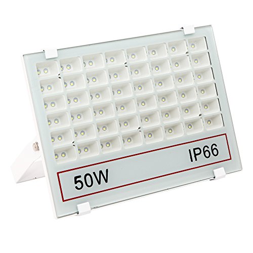Preisvergleich Produktbild MCTECH® 50W Led Aussenstrahler Wandstrahler Spotbeleuchtung Fluter Strahler Scheinwerfer Spots Flutlichtstrahler NeuTyp Ultraslim Flutlicht (50W Kaltes Weiß)