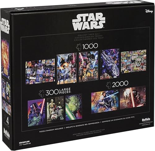 Buffalo Games - Star Wars™ 4 in 1 Puzzle Multipack for Adults, 3 x 300 Piece and 1 x 500 Piece Panoramic Jigsaw Set with Poster