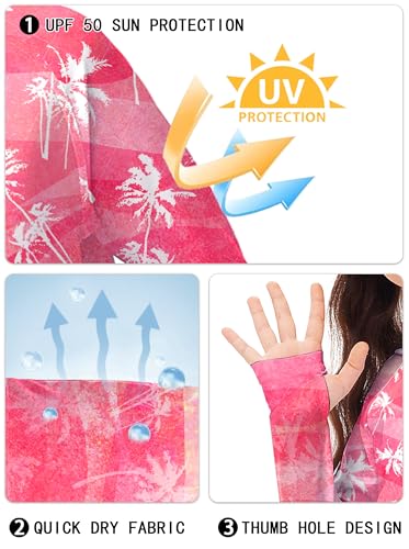 Image of Remimi Kids Sun Shirt Rash Guard Quick Dry Sun Protection Athletic Hoodie Hiking Shirts 3-12 Years