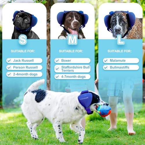 Image of PROHEAR Ungrade GEL Pads Dog Ear Muffs Hearing Protection for Dogs, NRR 28dB for Thunder, Hunting, Tourism,Small - Blue