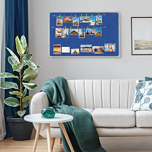 Maxtek Bulletin Board 36 X 24 Inches, Blue Pin Board Wall Mounted, Decor Cork Board For Home Office Classroom, 3 X 2 Ft Poster Board Message Pinboard, Memo Hanging Notice Board Aluminum Framed #TOP1