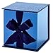 Hallmark Small Gift Box with Bow and Shredded Paper Filll (Navy Blue Signature 4 inch Gift Box with Glitter) for Birthdays, Graduations, Anniversaries, Father's Day, Christmas, Valentine's Day, All Occasion