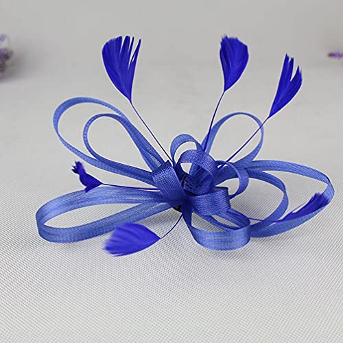 LALAFINA Flower Fascinator Hair Clip Fascinators Weddings Hair Clip Cocktail Tea Party Hair Barrettes Bridal Wedding Costume Hair Accessories for Women (Blue) - Image 3