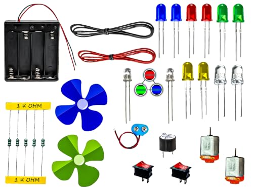 Image of Science Kit | 28 Components | Project Experiment Kit | Motor Fan Toy Set for Kids | Multicolor