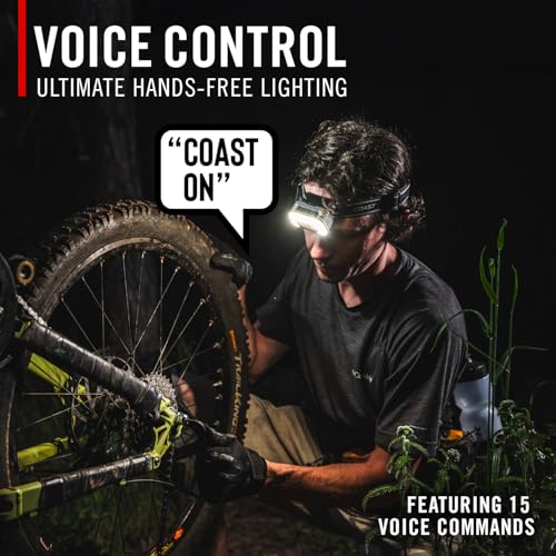 Image of Coast RL35R Voice-Controlled 1100 Lumen Rechargeable LED Headlamp with ARC280 Lighting, 4 Color Modes, Rear-Facing Safety Signal, Variable Light Control and USB-C Charge Port