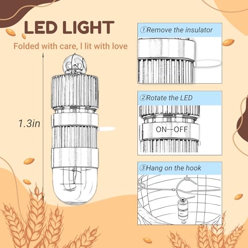Image of Orange Chinese Paper Lanterns with LED Lights, 10-Pack 12inch | Hanging Lights for Halloween, Fall Festival, Birthday Decorations, Ceiling Decor & Home Party