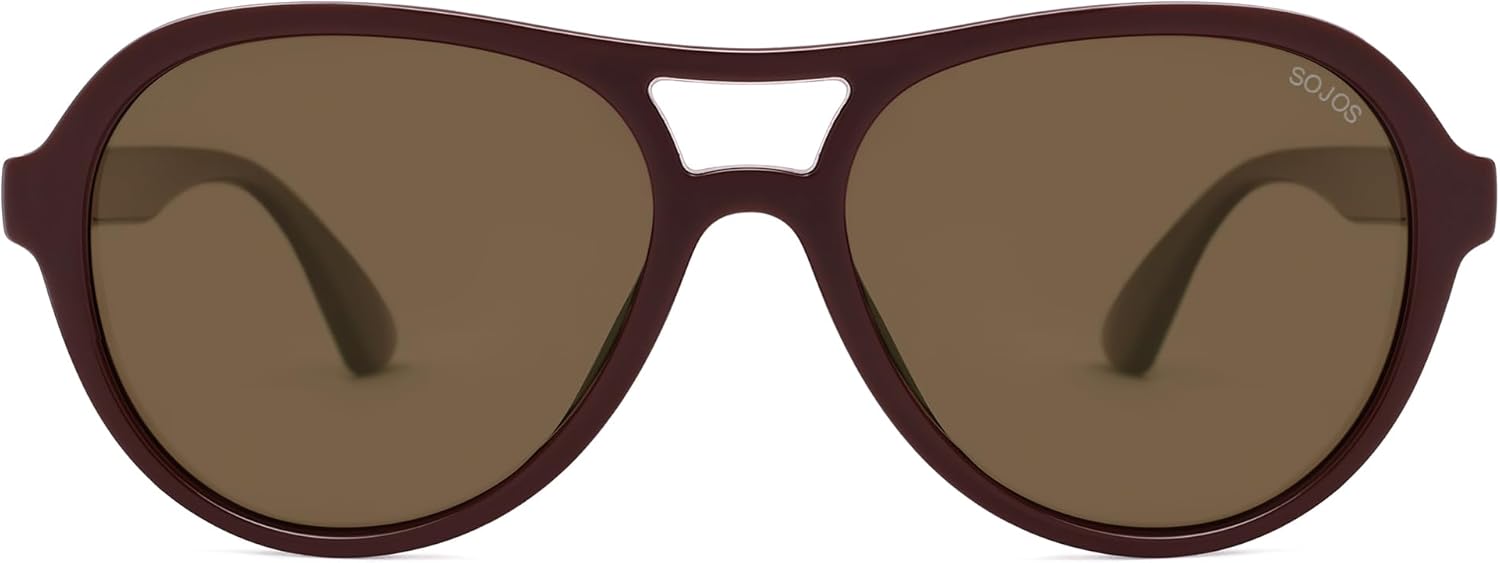 SOJOS Retro Aviator Polarized Sunglasses for Women Men Vintage 70s Style UV Protection Womens Mens Sun Glasses SJ2646