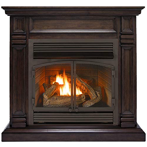 Duluth Forge FDF400T-ZC Dual Fuel Ventless Fireplace - 32,000 BTU, Remote Control, Chocolate Finish