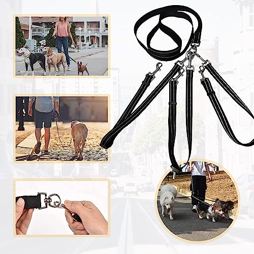 Hundeleinen，Haustier Hund Führen Leine Kette，Verstellbares Nylon DREI in Einem Hund Traktionsseil，Verstellbar, Geeignet für 1-3 Kleine und Mittlere Hunde