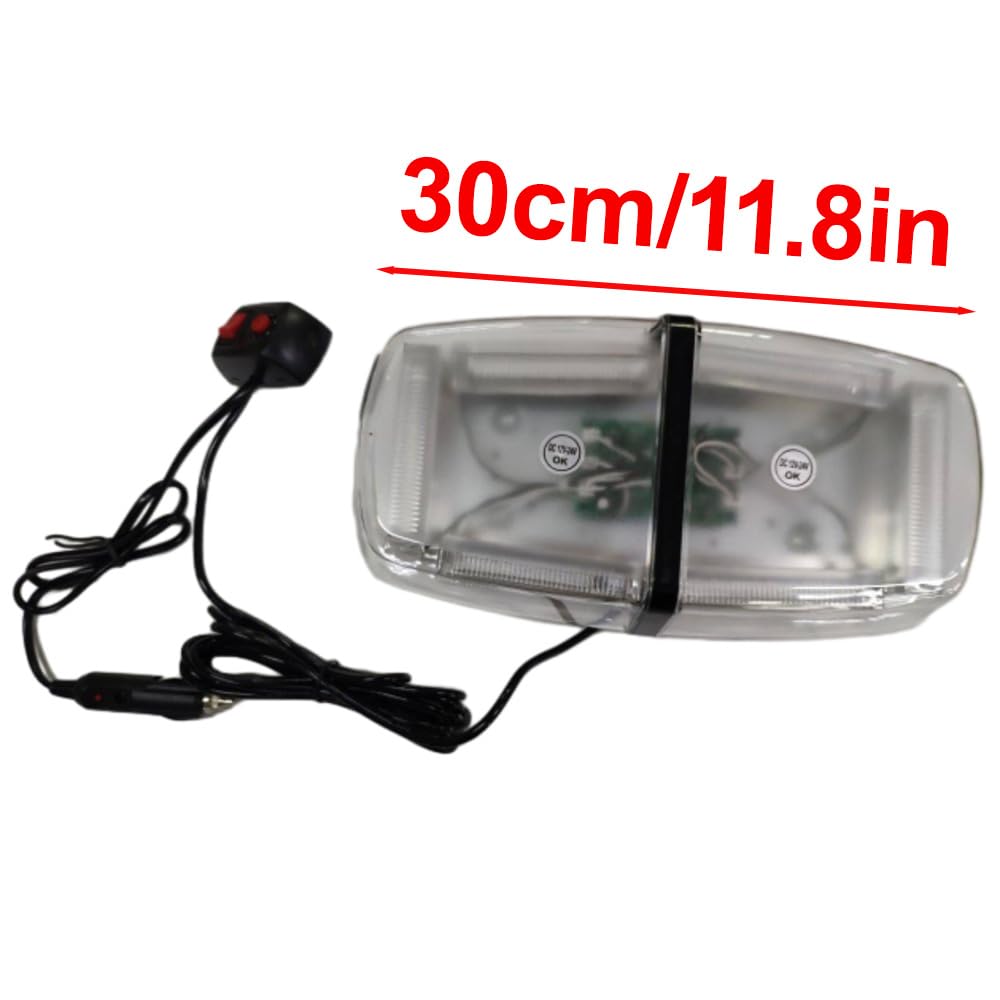 Riloer Luz LED intermitente techo de vehículo 12 V-24 V 24 W luz estroboscópica de emergencia compatible con coches camiones quitanieves vehículos de construcción.