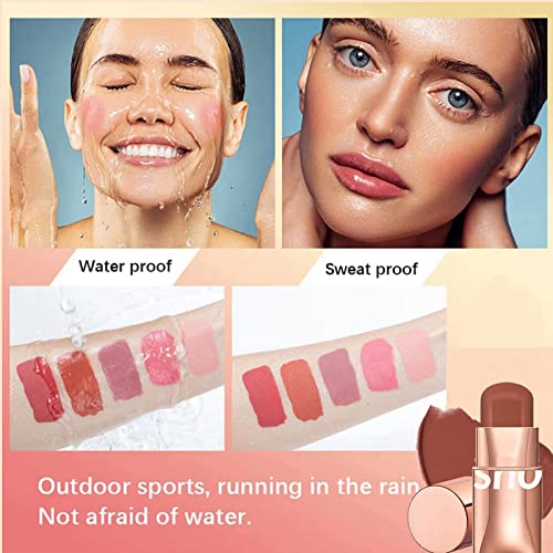 Blush Stick For Cheeks, Cream Blush Stick, Matte Blush Stick For Face Makeup, Silky Lightweight Easy To Blend Creamy Face Blush Stick, Waterproof Smudge Proof Blush Makeup, Red Brown Blusher For Women & Girls #TOP4