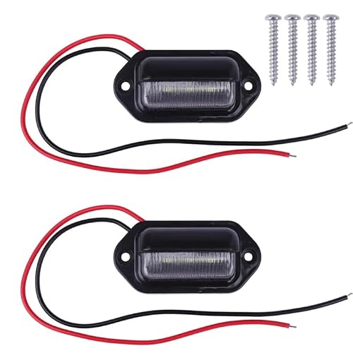 Image of CeoxThao 2PCS Waterproof Auto Lighting, High-Visibility LED License Plate Light, Number Plate Light, Number License Plate Light, led trailer lights - 12V/24V Compatible License Plate Illumination