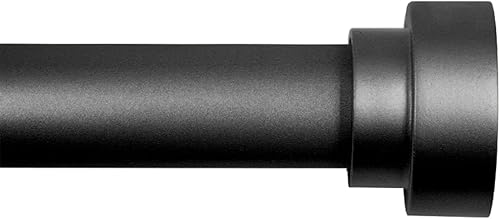 Time Forest Barras de cortina negras para ventanas de 48 a 84 pulgadas, barras de cortina resistentes para dormitorio, cocina, cafetería, diseño