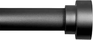 Time Forest Heavy Duty Curtain Rods for Windows 72 to 144 Inch,Modern Design,Black