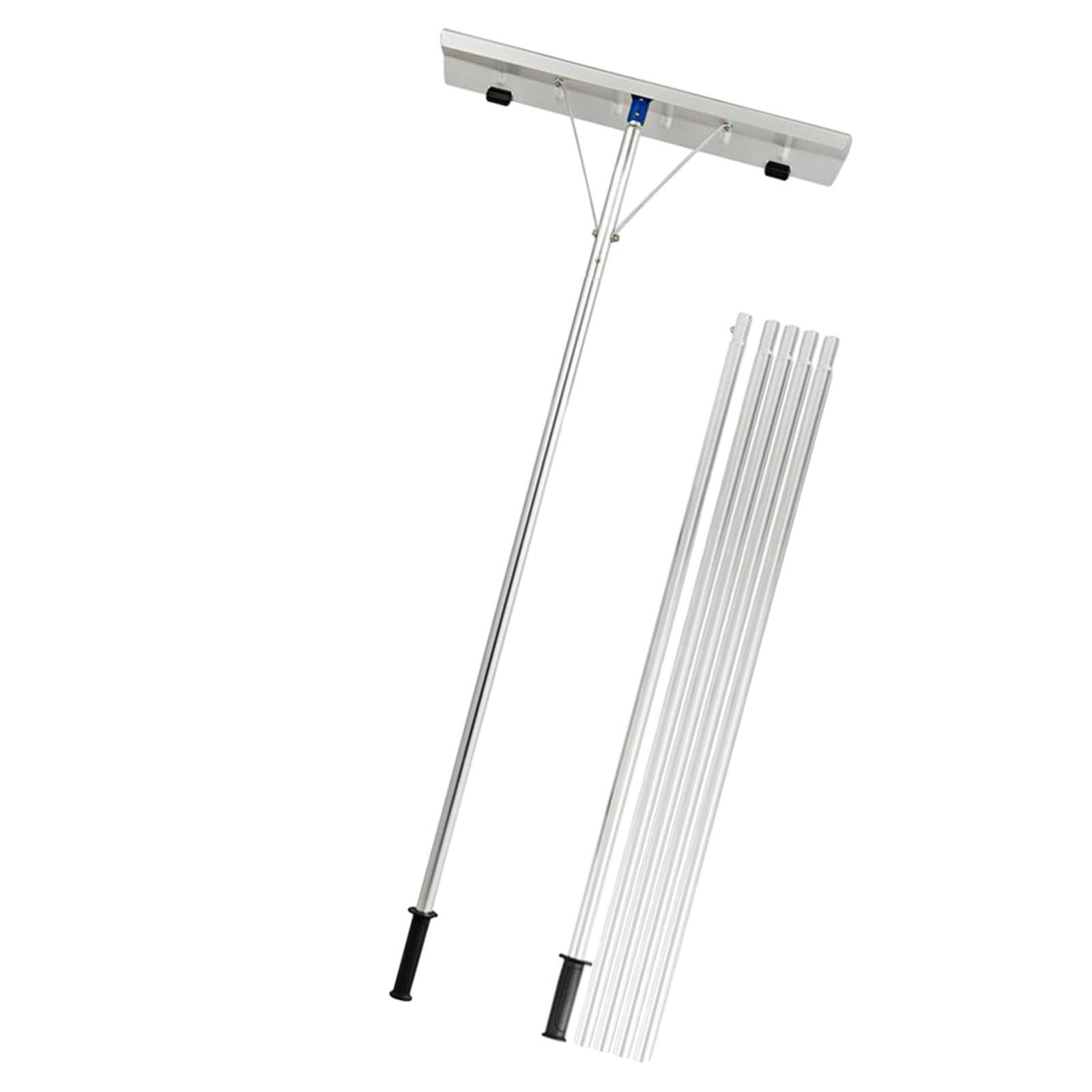 Rastrillo de Nieve Ligero para techos, Cepillo quitanieves Ajustable, Herramienta eficiente para Quitar Nieve de jardín y rastrillo telescópico de Aluminio.