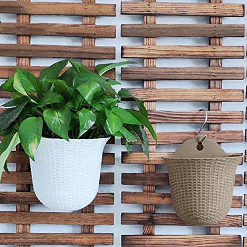 Qlindgk Resin Wall Hanging Planter Pot Vertical Garden Living Wall Mount Window Hang Indoor Outdoor Plant Flower Basket For Fence, Balcony Or Rails, Display Herb Gardens, Flowers Or Plants #TOP3