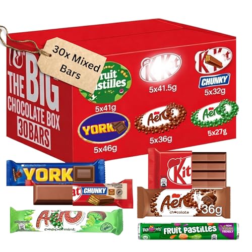30x Chocolate Box Selection -Crispy & Classic Chocolate Treat Selection Birthday & Thank You Hamper for All Ages Assorted Chocolates Gift Box Mothers Day Gifts