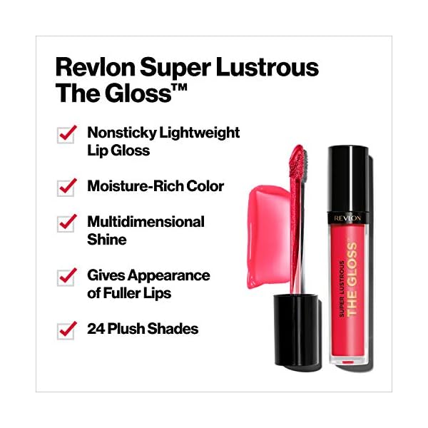 REVLON-Super-Lustrous-Lip-Gloss-Rosy-Future Revlon Super Lustrous The Gloss, Lip Gloss Makeup Stocking Stuffers for Women, Non-Sticky, High Shine Finish, 260 Rosy Future, 0.13 Oz