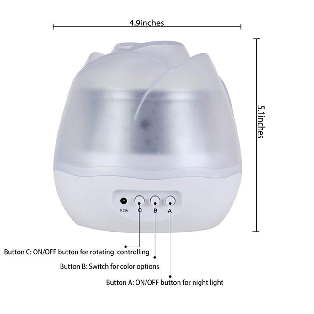 Yanghao Proyector De Estrellas Luz De La Noche, Recargable Bebé Cielo Estrellado LED Romántico De La Lámpara del Proyector Ligero del USB Y Los Niños La Noche del Regalo De Los Niños De La Lámpara