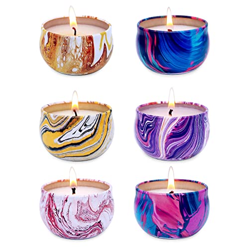 6 Packs Scented Candles Gift Set For Valentine's Day And Mother's Day, 2.2Oz Strong Fragrance Aromatherapy Candles For Home Scented, Natural Soy Wax Portable Travel Tin Candles For Relaxation Spa Yoga #TOP1