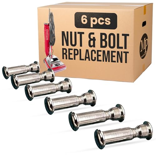 MP Maresh Products Nut and Bolt Replacement for Eureka and Sanitaire Upright Vacuum Cleaner Round Handle, Durable Threaded Fitting NPT - Vacuum Replacement Parts - Chrome-Plated Steel (6 Pack) 53198-1