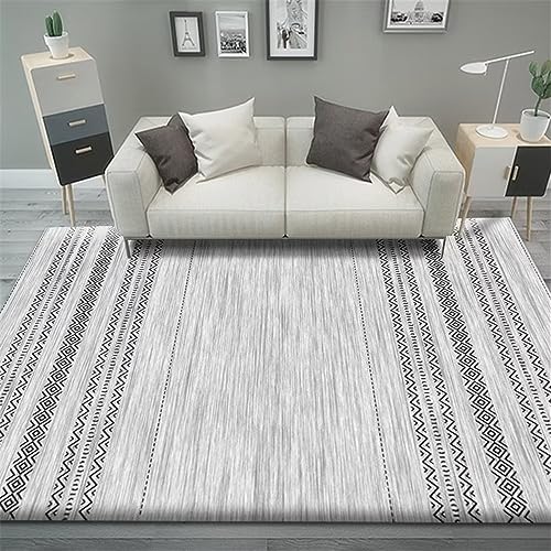 Tapis durable gris texturé de qualité supérieure 180x250cm style rétro élégant - 2