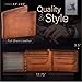 BULL GUARD RFID Blocking Bifold Wallets for Men, Brown Full Grain Leather Credit Card Wallet with 2 ID Windows Premium Security and High Capacity