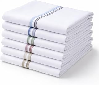 GRAFFY Premium White Hanky Pack of 6 | Big Size Soft Pure Fabric Daily Use Gents Pocket Square | Absorbent Breathable Wash... Price In India