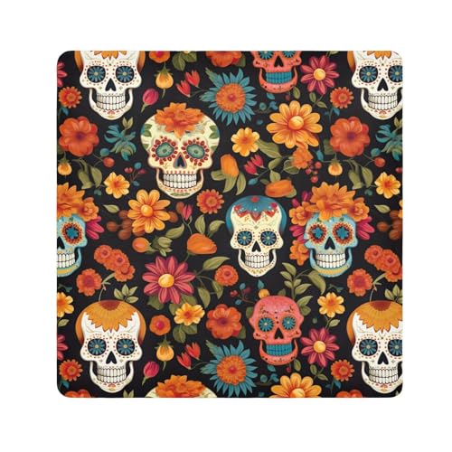 ODAWA Skull Flowers Black 17.7