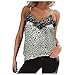 Produktbild Damen Tops Sommer Leopard-Drucke Neckholder-Trägershirts Spitzen häkeln V-Ausschnitt Riemchen Lose Leibchen Westen Shirt für Frauen