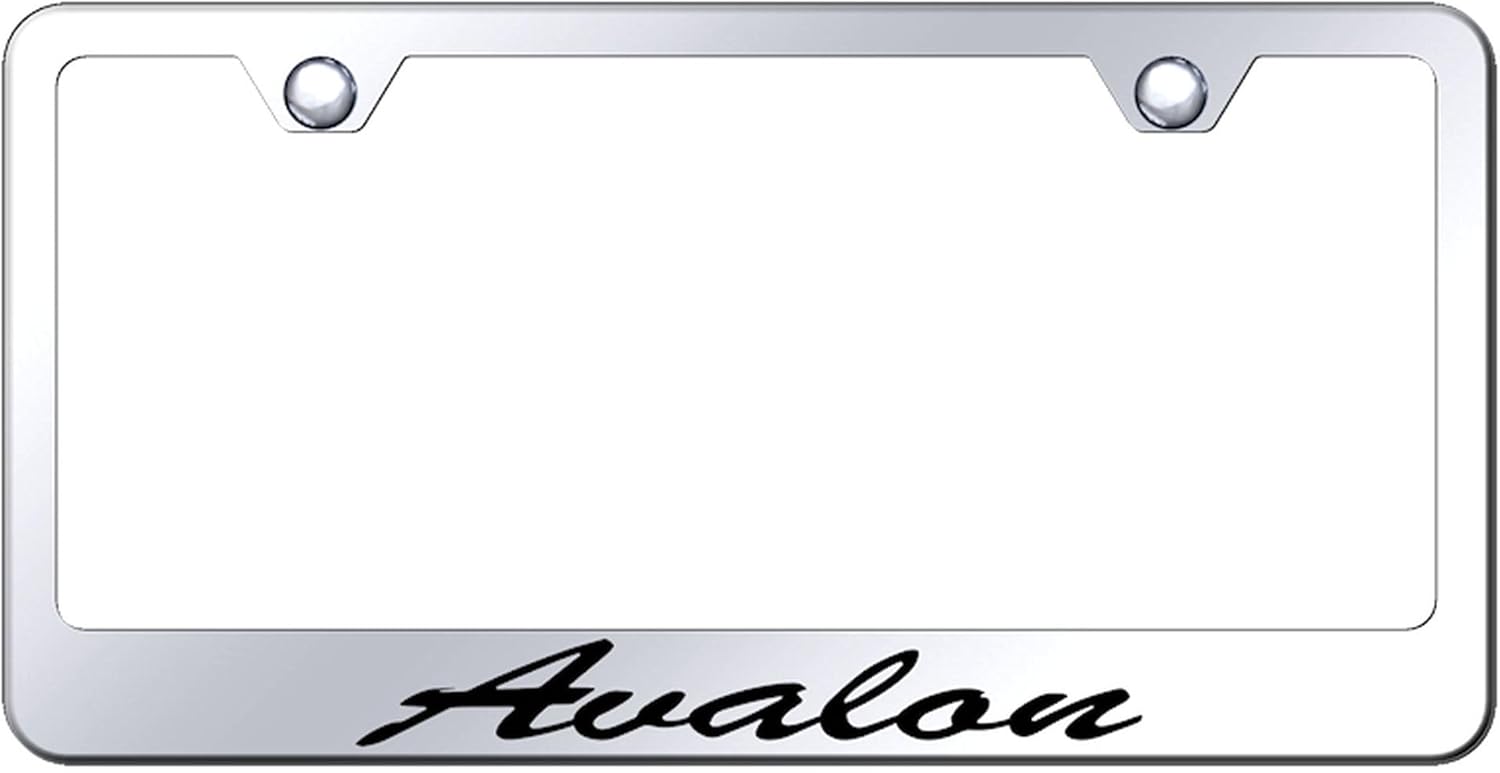 Au-TOMOTIVE GOLD Laser Etched Script License Plate Frame for Toyota Avalon (Chrome)